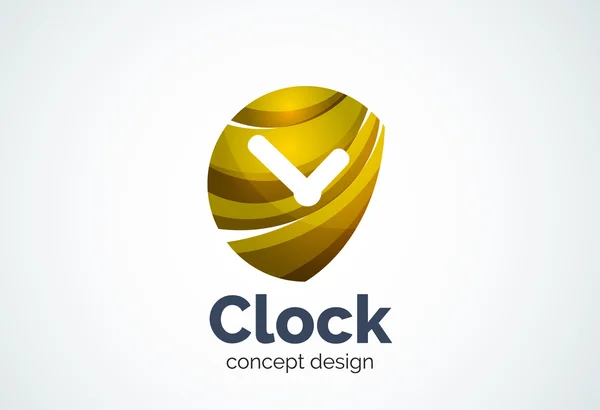 Plantilla de logotipo de reloj, concepto de negocio de gestión de tiempo — Archivo Imágenes Vectoriales