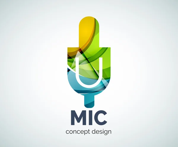 Logo du microphone icône de marque d'entreprise — Image vectorielle