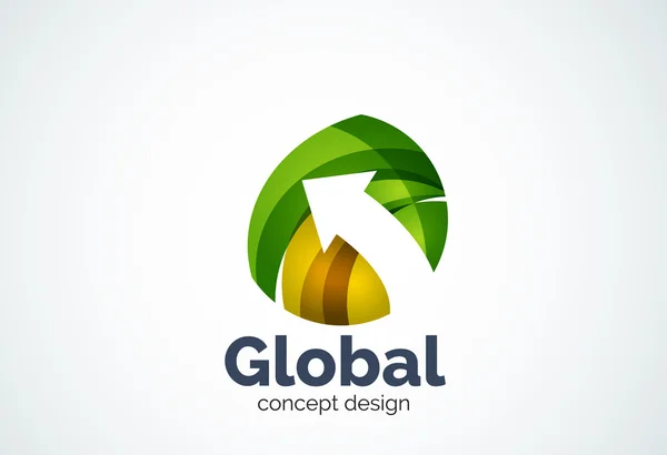 Globo con plantilla de logotipo de flecha — Vector de stock