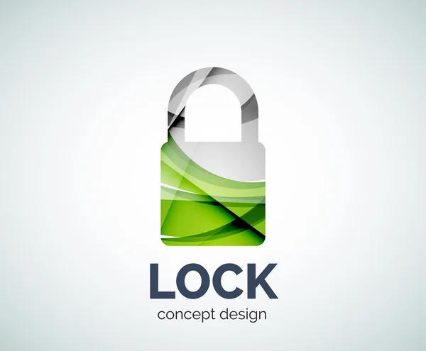 Lock Logo Business Branding Icon, erstellt mit farblich überlappenden Elementen — Stockvektor