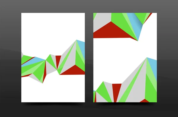 Triángulo 3d formas. Informe anual de empresa cubierta — Archivo Imágenes Vectoriales