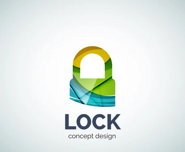 Lock Logo Business Branding Icon, erstellt mit farblich überlappenden Elementen — Stockvektor