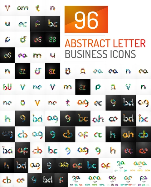Mega colección de iconos de logotipo de letra inicial de vector — Vector de stock