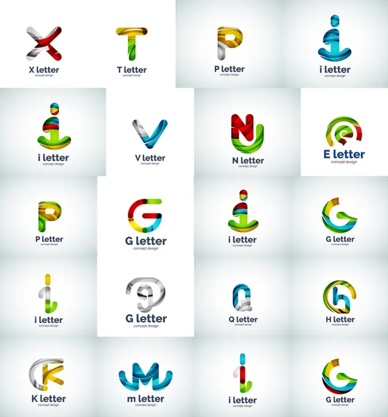 Set vettoriale di icone del logo della lettera web — Vettoriale Stock