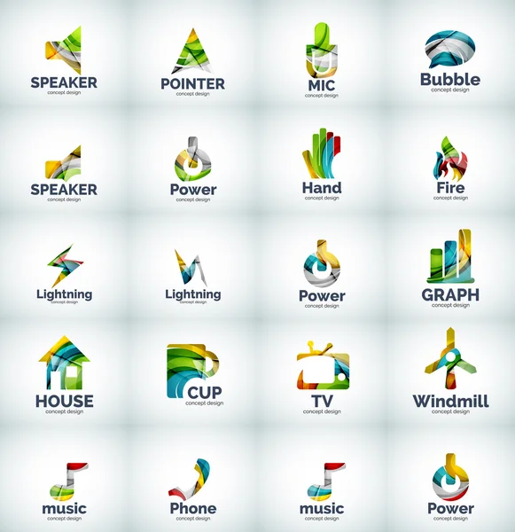 Set vettoriale di icone con logo internet — Vettoriale Stock