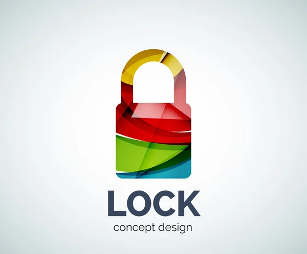 Lock Logo Business Branding Icon, erstellt mit farblich überlappenden Elementen — Stockvektor