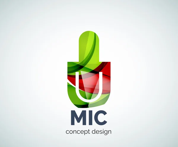 Microfone logotipo ícone de marca de negócios — Vetor de Stock