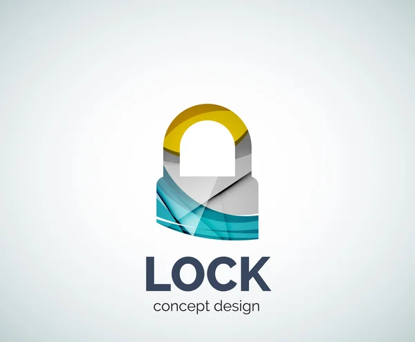 Lock Logo Business Branding Icon, erstellt mit farblich überlappenden Elementen — Stockvektor