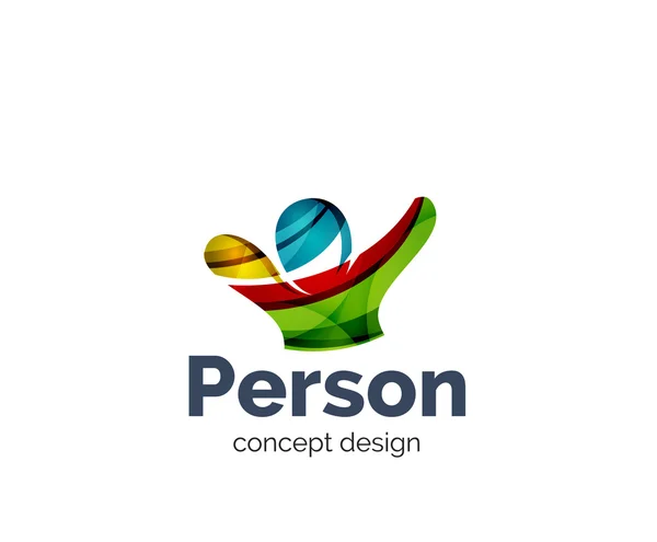 Glad person logotyp business branding ikonen — Stock vektor