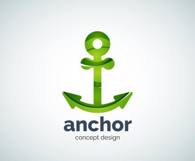 Vector ship anchor logo template vector