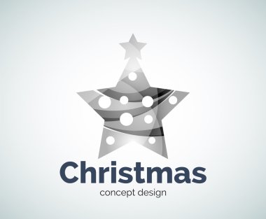 Vektör Noel ve yeni yıl yıldız dekorasyon logo şablonu