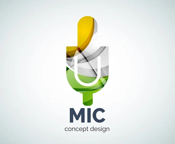 Logo du microphone icône de marque d'entreprise — Image vectorielle