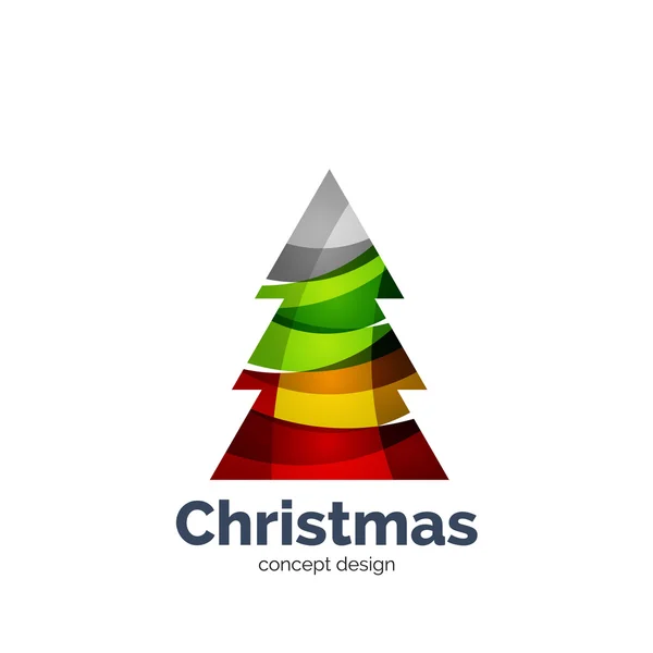Vector abstract geometric Christmas tree icon — Stock Vector