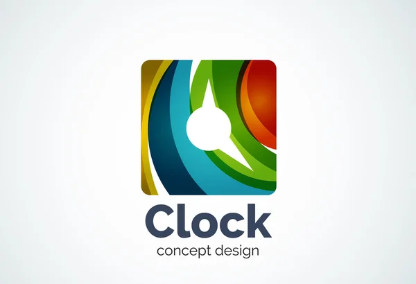 Modèle de logo d'horloge, concept d'entreprise de gestion du temps — Image vectorielle