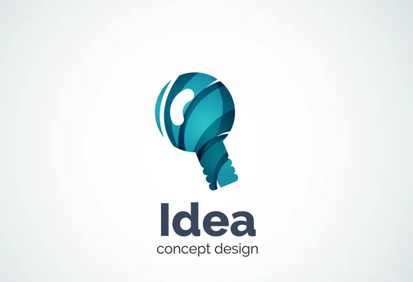 Light bulb logo template, new idea, energy or illumination concept — Stock Vector