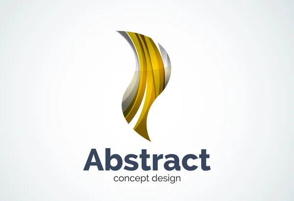 Plantilla de logotipo de onda abstracta, concepto de movimiento suave — Vector de stock