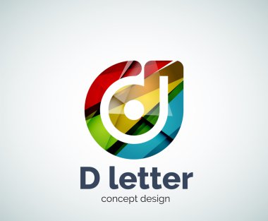 Vektör D mektup kavramı logo şablonu