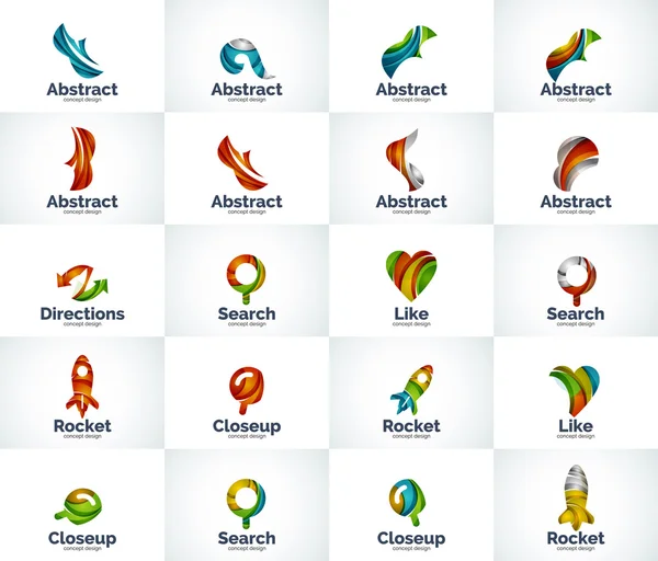 Vektor-Set abstrakter ungewöhnlicher Internet-Logos — Stockvektor