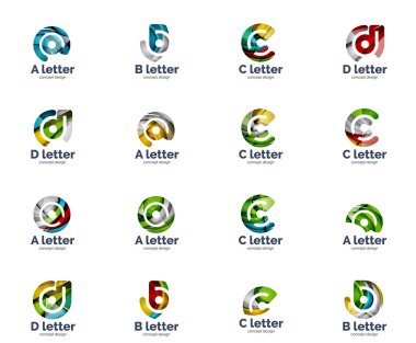 Soyut alışılmadık web mektup logo simge vektör kümesi
