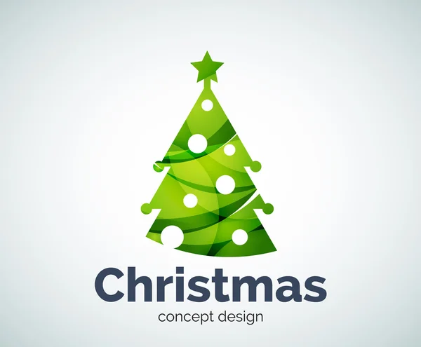 Vector Christmas or New Year tree logo template — Stock Vector