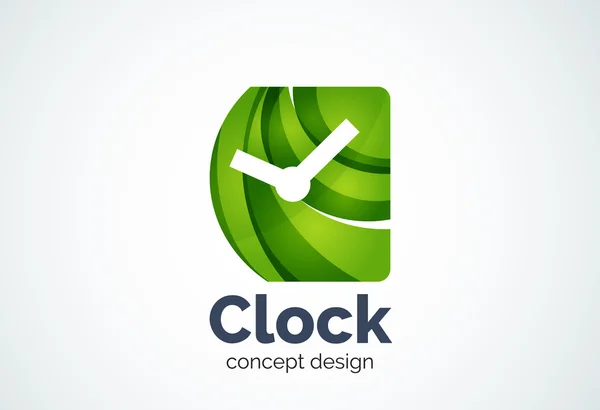 Plantilla de logotipo de reloj, concepto de negocio de gestión de tiempo — Archivo Imágenes Vectoriales