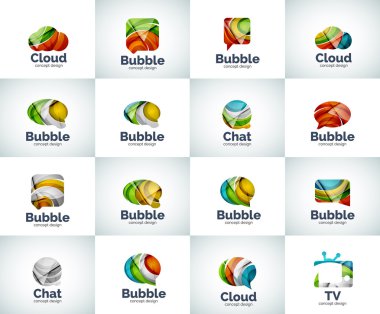 Soyut Olağandışı Internet logoları vektör ayarla