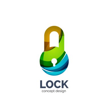 Vektör yaratıcı soyut kilit logo hatları ile oluşturulan