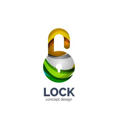 Vektör yaratıcı soyut kilit logo hatları ile oluşturulan