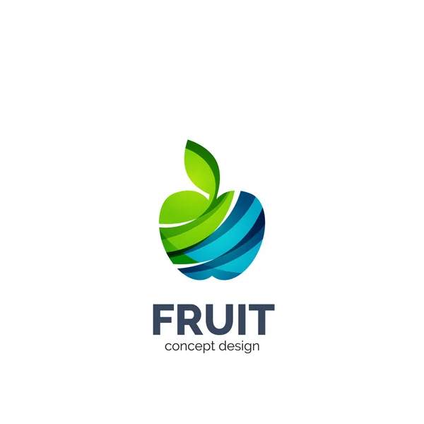Vector manzana fruta icono — Vector de stock