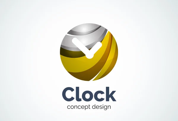 Plantilla de logotipo de reloj, concepto de negocio de gestión de tiempo — Archivo Imágenes Vectoriales