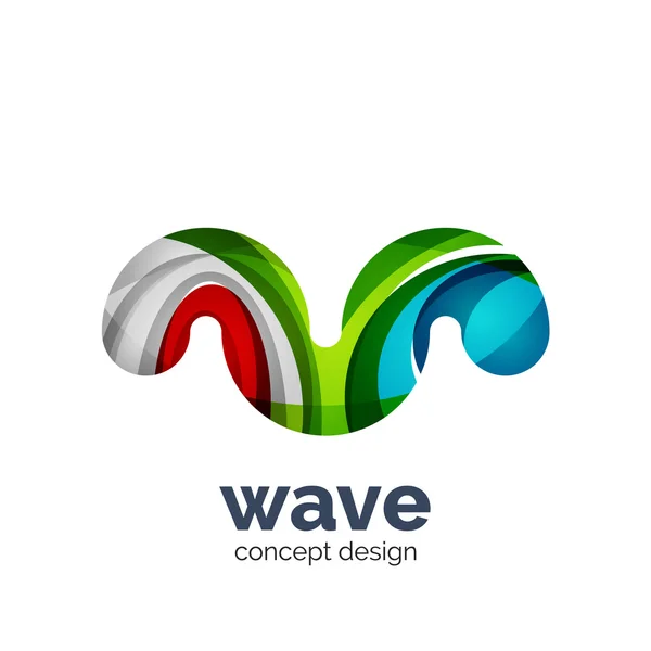 Modèle de logo vectoriel d'entreprise - vague — Image vectorielle