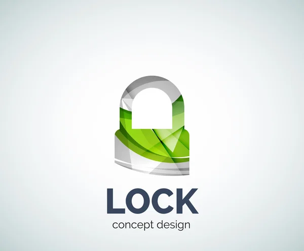 Lock Logo Business Branding Icon, erstellt mit farblich überlappenden Elementen — Stockvektor