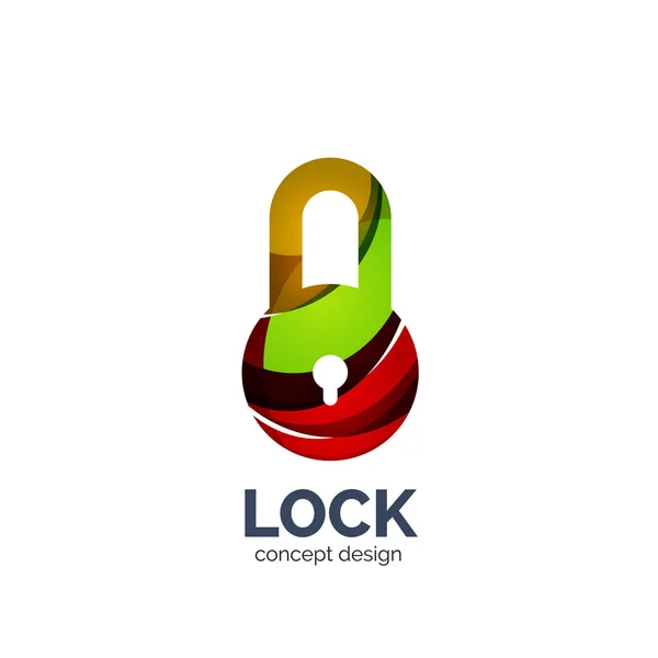 Vector creatieve abstracte lock logo gemaakt met lijnen — Stockvector