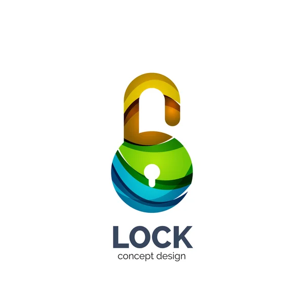 Vector creatieve abstracte lock logo gemaakt met lijnen — Stockvector