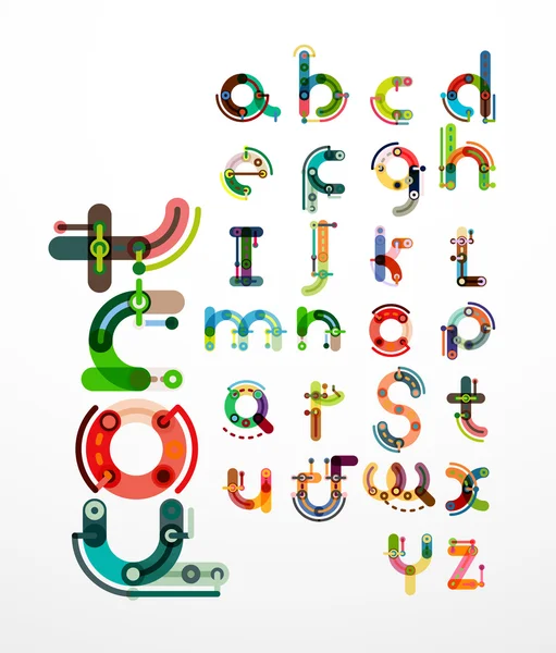 Γραμμικό σχέδιο γραμματοσειρά, το αλφάβητο — Διανυσματικό Αρχείο