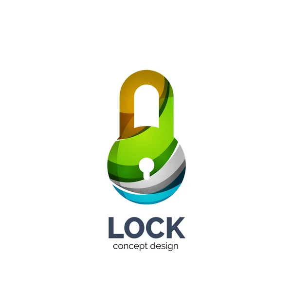 Vector creatieve abstracte lock logo gemaakt met lijnen — Stockvector