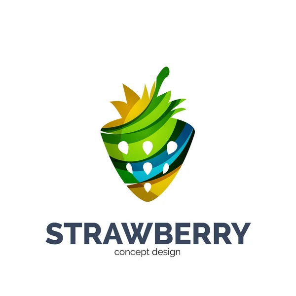 Vettore creativo astratto fragola frutta logo — Vettoriale Stock