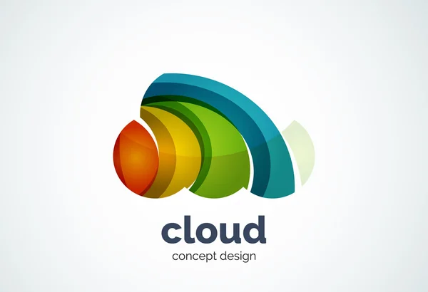 Plantilla de logotipo en la nube, almacenamiento en disco duro remoto o concepto meteorológico — Vector de stock