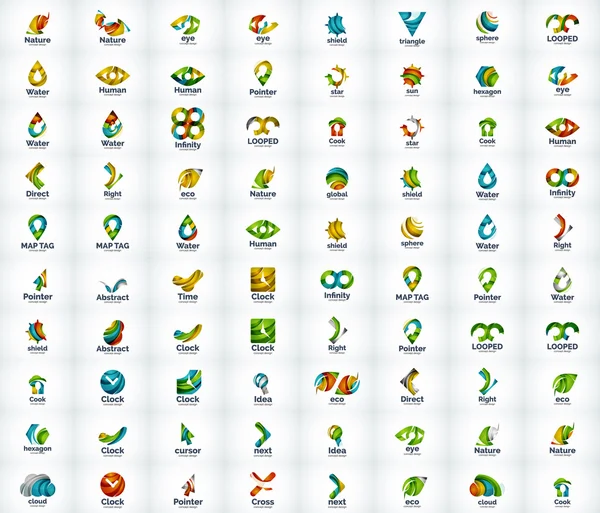 Набор логотипов, абстрактные иконки бизнеса — стоковый вектор