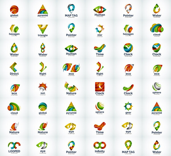 Logo set, abstract business icons