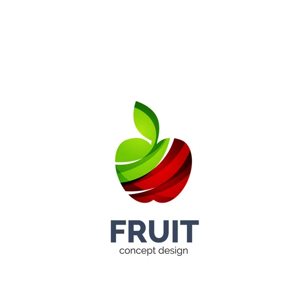 Vector manzana fruta icono — Vector de stock