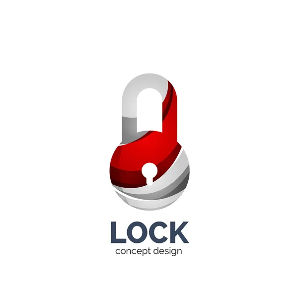 Vector creativo logotipo de bloqueo abstracto creado con líneas — Vector de stock