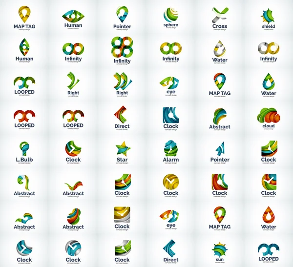 Set logo, icone astratte del business — Vettoriale Stock