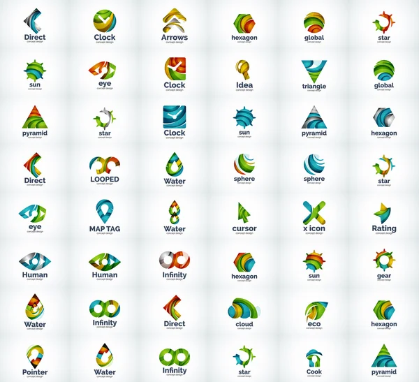 Set logo, icone astratte del business — Vettoriale Stock