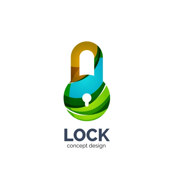 Vector creatieve abstracte lock logo gemaakt met lijnen — Stockvector