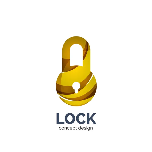 Vector creative abstract lock logo created with lines — Stock Vector