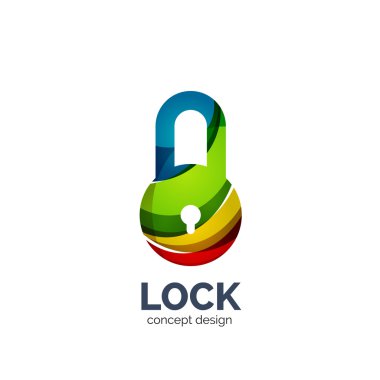 Vektör yaratıcı soyut kilit logo hatları ile oluşturulan