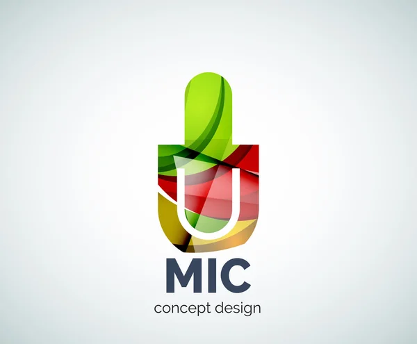 Microfone logotipo ícone de marca de negócios — Vetor de Stock