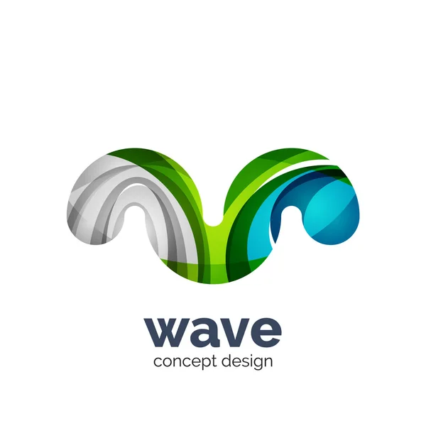 Modèle de logo vectoriel d'entreprise - vague — Image vectorielle