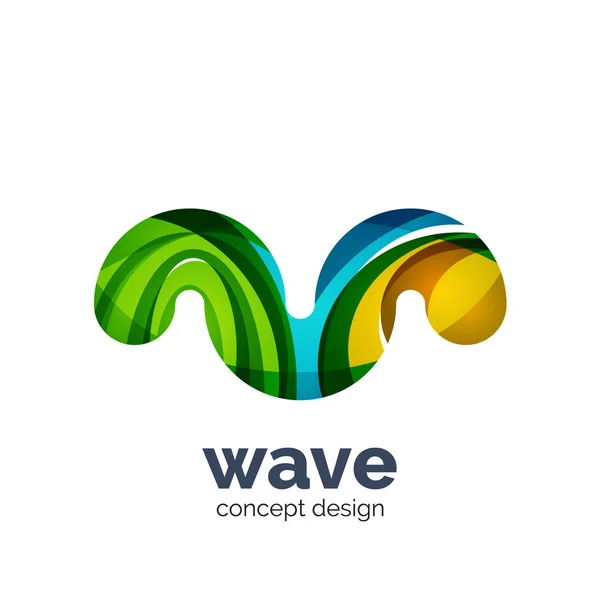 Modello logo vettoriale aziendale - onda — Vettoriale Stock
